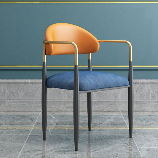Sedia a braccio in stile moderno aprire sedia da pranzo con gambe metalliche
