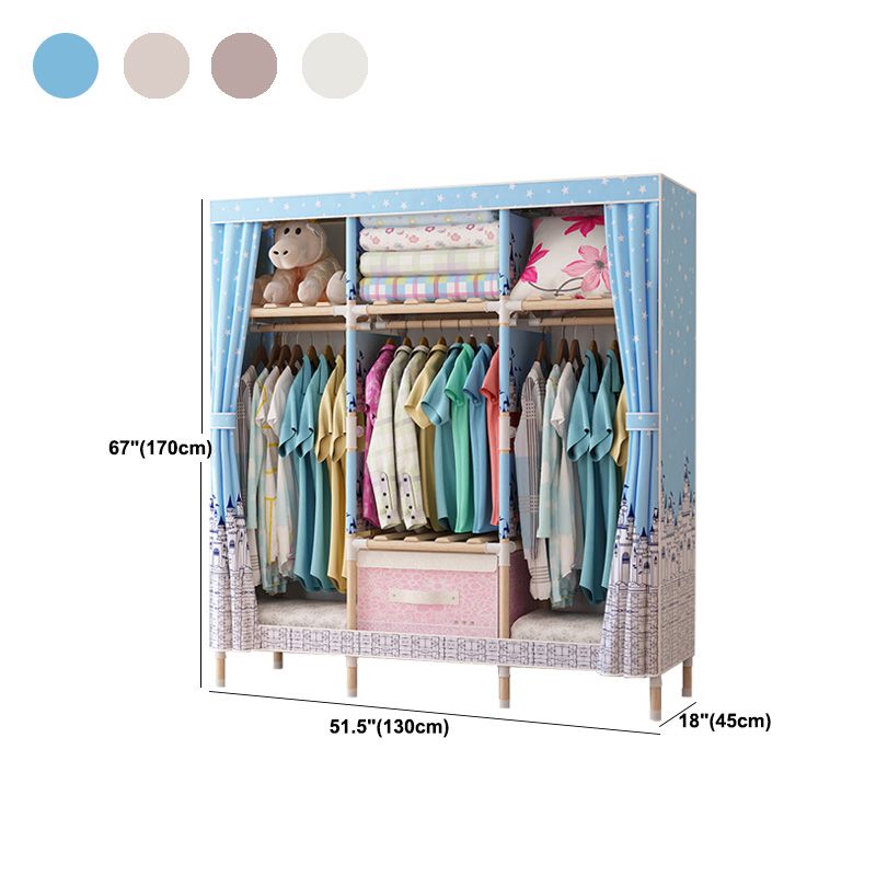 Armario de madera de armario de armario de estilo contemporáneo con varilla de prenda para el hogar