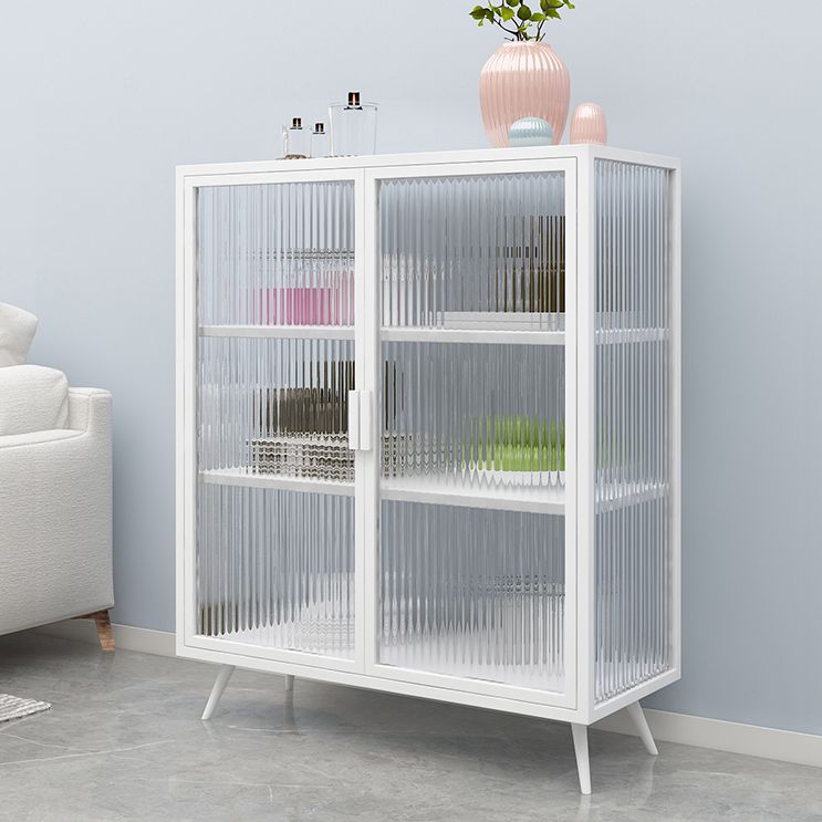 Glass Door Iron Sideboard Modern Server Cabinet with Storage for Kitchen Clearhalo 'buffet_sideboard' 'Buffets & Sideboards' 'furn' 'furn_buffet_sideboard' 'Furniture' 'Kitchen & Dining Furniture' 1200x1200_5aaa0691-2604-4c24-9084-61488772f0a3