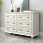 Glam White Wooden Horizontal Storage Chest with Drawers for Home