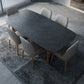 Modern Stone Rectangle Dining Table Wood Base for Dining Room