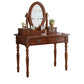 19.68" Wide Rubberwood Vanity Set Make-up Vanity with Drawer and Mirror