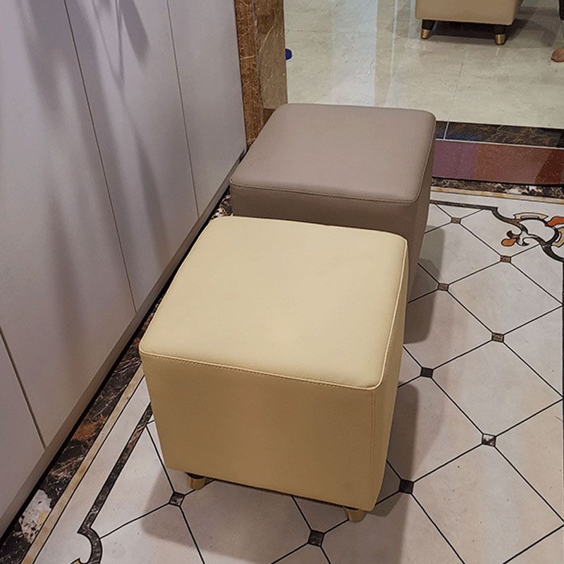 Contemporary Square Ottoman Leather Foot Stool with Legs for Home Clearhalo 'furn' 'furn_ottomans_poufs' 'Furniture' 'Living Room Furniture' 'Ottomans & Poufs' 'ottomans_poufs' 1200x1200_5aae95c4-9b57-4a7d-b191-5e16d72b6e52