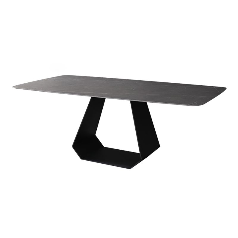 Modern 1/3/4/5/7 Pieces Grey Dining Table Set with Sintered Stone Top Steel Dinette Set Clearhalo 'Dining Room Sets' 'Dining Tables & Seating' 'dining_room_set' 'furn' 'furn_dining_room_set' 'Furniture' 'furniture_dining_room_set' 'Kitchen & Dining Furniture' 'kitchen&dining_furn' 'kitchen' 1200x1200_5aafa772-3b06-4541-bf70-0121cb1ad0af