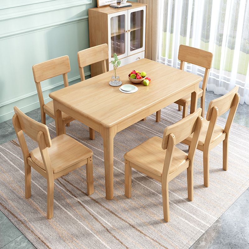 Modern Wood Dining Room Table Rectangle Dining Table for Kitchen Clearhalo 'Dining Tables & Seating' 'Dining Tables' 'dining_table' 'furn' 'furn_dining_table' 'Furniture' 'Kitchen & Dining Furniture' 1200x1200_5ab00088-8e38-4b0a-a43e-625fc845133b