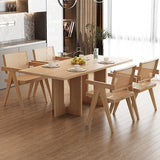 Rectangle Double Base Dining Table Modern Pine Wood Table for Kitchen Clearhalo 'Dining Tables & Seating' 'Dining Tables' 'dining_table' 'furn' 'furn_dining_table' 'Furniture' 'Kitchen & Dining Furniture' 1200x1200_5ab0f71e-89cb-421b-b412-94def7abf1f0