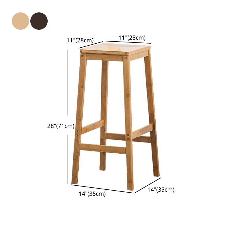 Modern Style Backless Bar-stool Square Counter Bar Stool with Wooden Legs Clearhalo 'Bar Furniture' 'Bar Stools' 'bar_stools' 'furn' 'furn_bar_stools' 'Furniture' 'furniture_bar_stools' 'Kitchen & Dining Furniture' 1200x1200_5ab192ce-9435-4765-9169-ef82d8130606