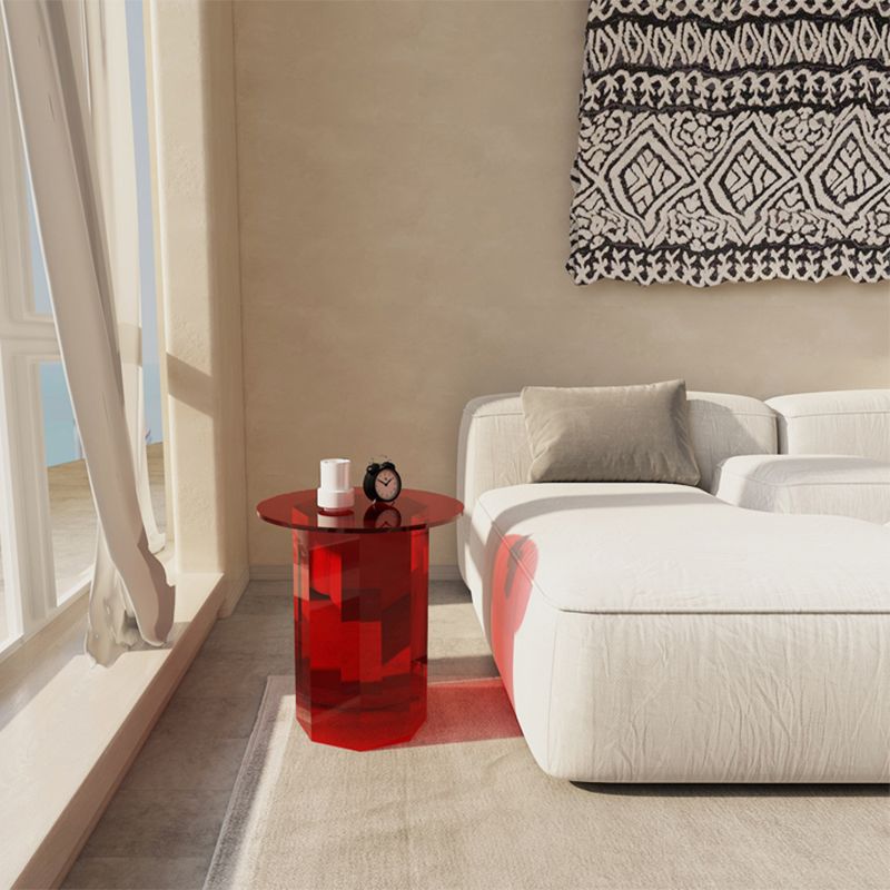 Glam Accent Side Table Living Room Plastic Pedestal Round Corner Table Clearhalo 'Coffee & Accent Tables' 'End & Side Tables' 'end_side_tables' 'furn' 'furn_end_side_tables' 'Furniture' 'Living Room Furniture' 1200x1200_5ab2c290-666d-42fd-8ce3-2cc72dfce867