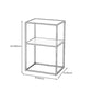 23.6" Tall Ironcraft Frame End Table Glass Rectangular Top Side Table with Shelf