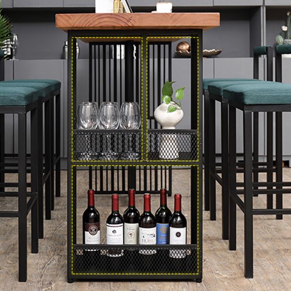 Juego de mesa y taburete de bar industrial rectangular de 1/7 piezas de altura de mostrador
