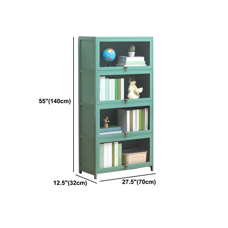 Contemporary Green Barrister Bookcase Bamboo Bookcase for Home Office Clearhalo 'Bookcases' 'furn' 'furn_bookcases' 'Furniture' 'furniture_bookcases' 'kitchen' 'kitchen_bookcases' 'Living Room Furniture' 'Office Furniture' 1200x1200_5ab685b3-dbab-410d-9eb8-1579c93c8efa