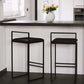 Contemporary Metal Barstool Fabric Upholstered Counter Stool with Metal Base
