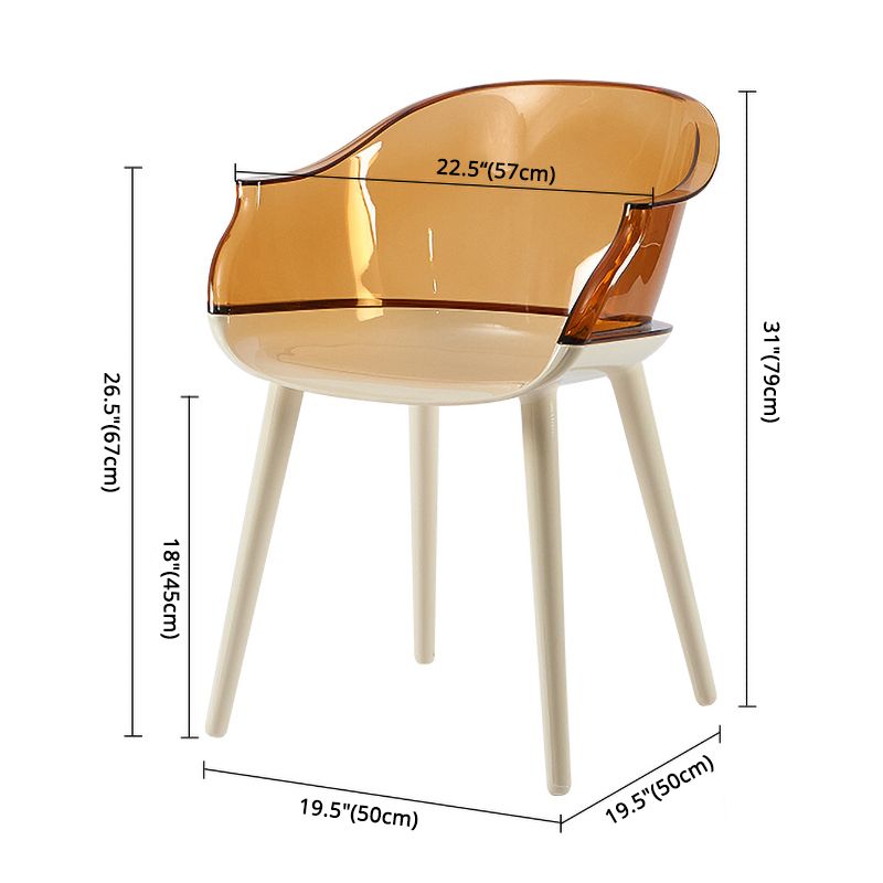 Glam Style Plastic Chair Solid Back Arm Dining Room Kitchen Chairs Set Clearhalo ' kitchen&dining_furn' 'Dining Chairs' 'Dining Tables & Seating' 'dining_chair' 'Furniture' 'furniture_dining_chair' 'Kitchen & Dining Furniture' 'kitchen' 1200x1200_5ab8708e-167e-46ae-953d-661e1c60149f