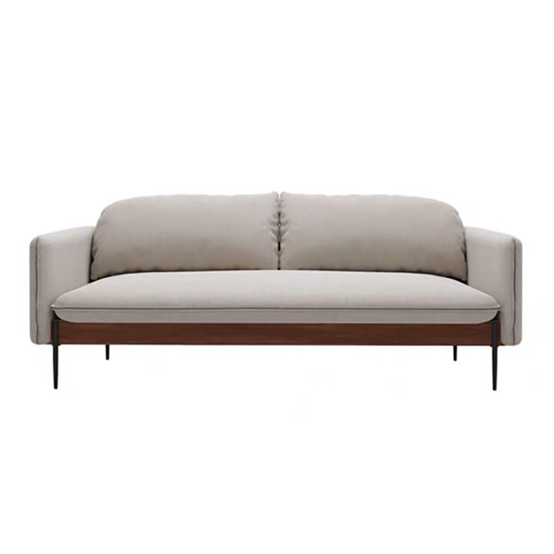 Cushions Square Arm Sofa Scandinavian 31.5" D x 31.5" H Linen Wooden Sofa Clearhalo 'furn' 'furn_sofas' 'Furniture' 'furniture_sofas' 'kitchen' 'kitchen_sofas' 'Living Room Furniture' 'Sofa' 'sofas' 1200x1200_5ab8b0ae-5e23-4d47-a09e-eed7e0a195ed