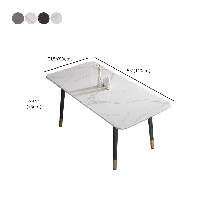 Table de salle à manger en pierre rectangulaire de meubles de simplicité pour salle à manger
