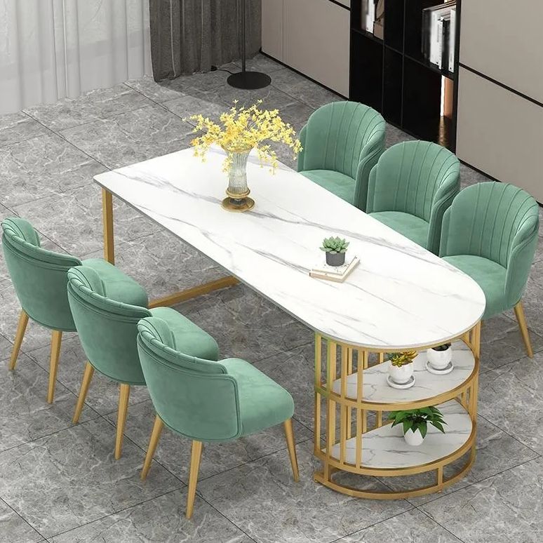 White Stone Top Dinner Room Kitchen Table Modern Metal Base Dinner Table Clearhalo 'Dining Tables & Seating' 'Dining Tables' 'dining_table' 'furn' 'furn_dining_table' 'Furniture' 'furniture_dining_table' 'Kitchen & Dining Furniture' 'kitchen' 'kitchen_dining_table' 1200x1200_5aba817a-3242-4ed5-8064-34e13b257f66