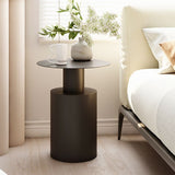 Tavolino rotondo moderno di metà secolo da 15,75 pollici.