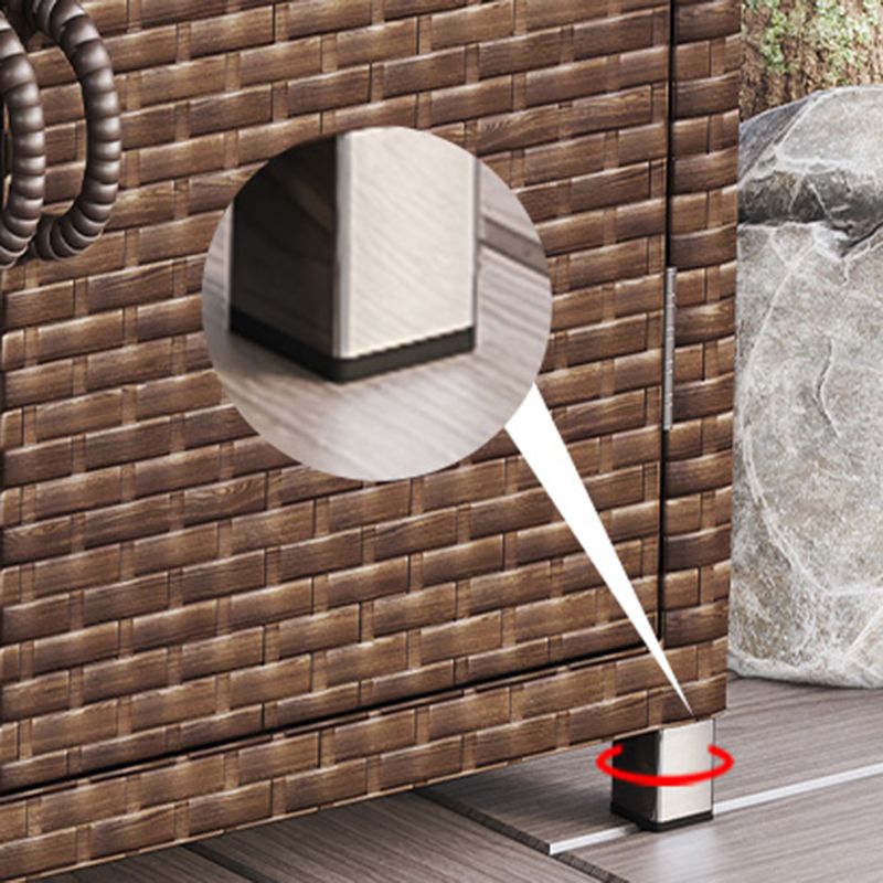 Modern Storage Cabinet Wicker&Rattan Side Cabinet With Doors Clearhalo 'Cabinets & Chests' 'cabinets_chests' 'furn' 'furn_cabinets_chests' 'Furniture' 'Living Room Furniture' 1200x1200_5abc5508-a2e9-43ce-8c9a-594d004764ed