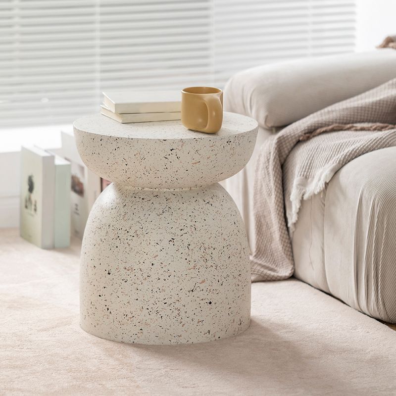 Modernistic Geometric Accent Side Table Marble Gold End Table