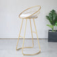 Modern Armless Counter Stool Iron Dining Room Bar Stool with Seat and Pedal