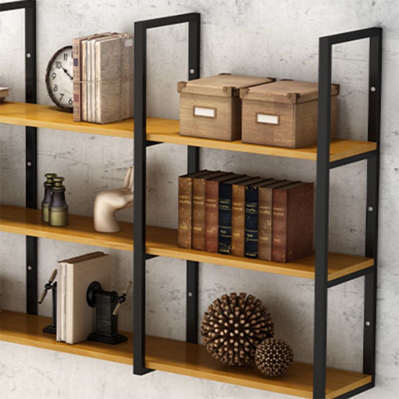 Estantería contemporánea de madera cerrada biblioteca natural flotante