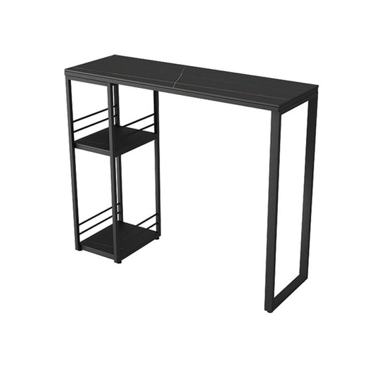 Industrial Black Iron Bar Dining Table with Stone Top Rectangle Indoor Bistro Table Clearhalo 'Bar Furniture' 'Bar Tables' 'bar_tables' 'furn' 'furn_bar_tables' 'Furniture' 'furniture_bar_tables' 'Kitchen & Dining Furniture' 1200x1200_5abd2d3f-29f2-4c35-838d-212007824d48
