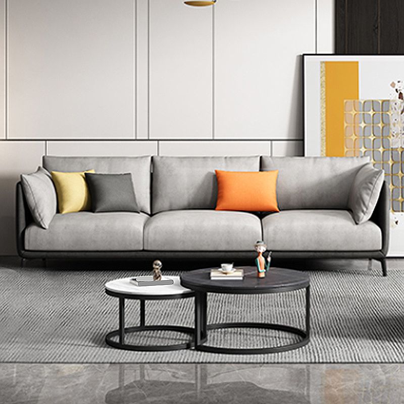 Glam Cushions Standard Pillow Top Arm 3-seater Faux Leather Sofa Clearhalo 'furn' 'furn_sofas' 'Furniture' 'Living Room Furniture' 'Sofa' 'sofas' 1200x1200_5ac0d726-a6b1-4d9b-ba84-eccd606498f2