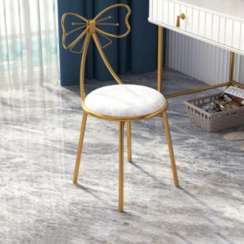 Metal Dressing Table with 2 Storage Drawers Stone Top Make-up Vanity