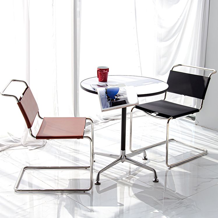 Contemporary Style Open Back Leather Armless Dining Side Chair for Home Clearhalo 'Dining Chairs' 'Dining Tables & Seating' 'dining_chair' 'furn' 'furn_dining_chair' 'Furniture' 'Kitchen & Dining Furniture' 1200x1200_5ac1703a-1689-4385-b850-455e7d59e14f