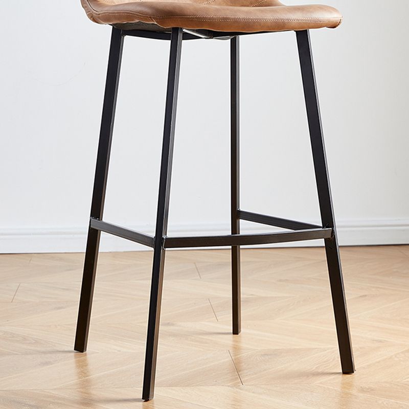 Faux Leather Armless Counter Stool Modern Style Low Back Bar Stool for Indoor Clearhalo 'Bar Furniture' 'Bar Stools' 'bar_stools' 'furn' 'furn_bar_stools' 'Furniture' 'Kitchen & Dining Furniture' 1200x1200_5ac1ad6a-8e0d-48f1-8698-63b22a9b7fd5