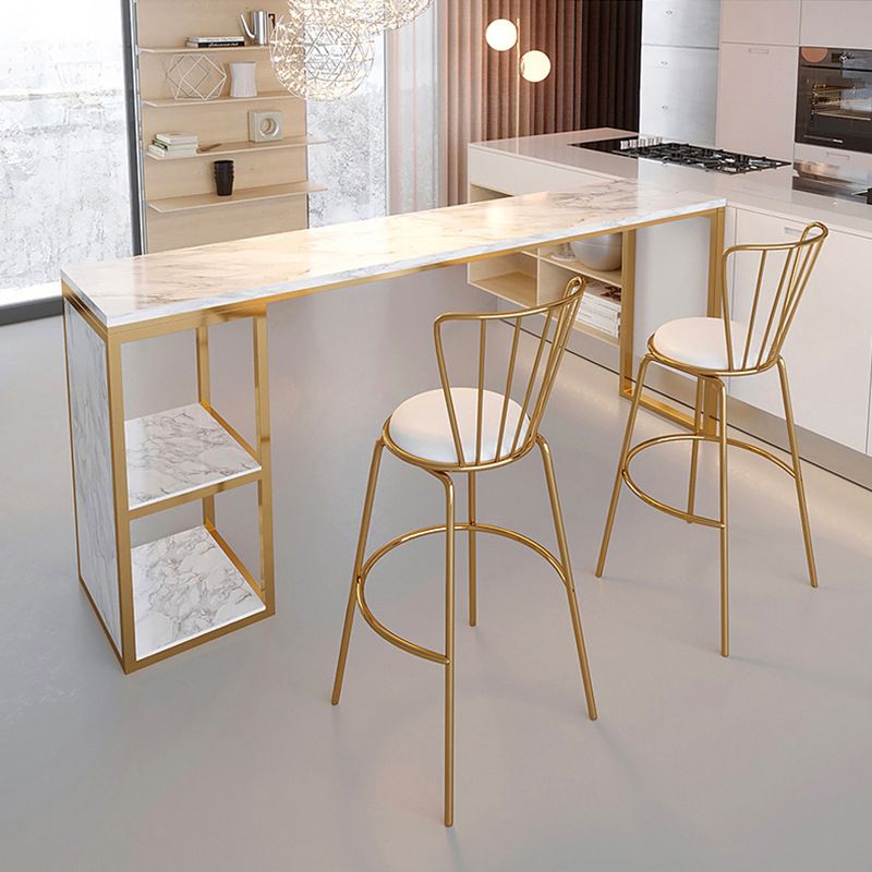 Rectangular Bar Height Table Faux Marble Top Bistro Pub Table for Patio Use Clearhalo 'Bar Furniture' 'Bar Tables' 'bar_tables' 'furn' 'furn_bar_tables' 'Furniture' 'Kitchen & Dining Furniture' 1200x1200_5ac2838b-5307-4586-bbb0-401b76fd5a35