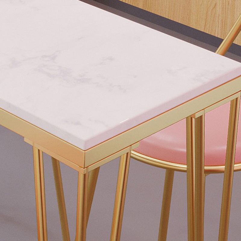 Indoor Marble Cocktail Bar Table Modern Fixed Table Gold and White Bar Height Table Clearhalo 'Bar Furniture' 'Bar Tables' 'bar_tables' 'furn' 'furn_bar_tables' 'Furniture' 'furniture_bar_tables' 'Kitchen & Dining Furniture' 1200x1200_5ac2f90e-5f7d-48db-8729-727decd0f0c4