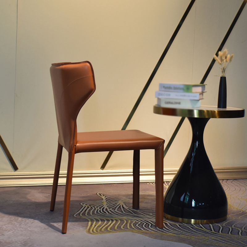 Modern Style Wingback Dining Side Chair Leather Dining Armless Chair for Home Use Clearhalo ' kitchen&dining_furn' 'Dining Chairs' 'Dining Tables & Seating' 'dining_chair' 'furn' 'furn_dining_chair' 'Furniture' 'furniture_dining_chair' 'Kitchen & Dining Furniture' 'kitchen' 1200x1200_5ac3272d-f7f5-45bd-9920-9c86215d82b7