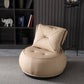 Contemporary 33.5"Wide Genuine Leather Pillow Back Swivel Armless Chair