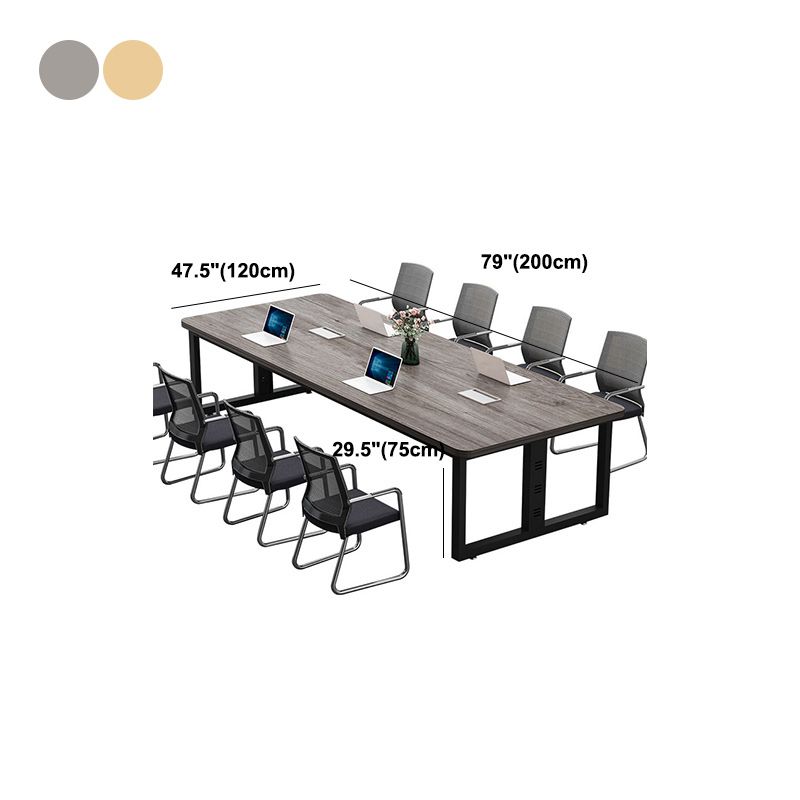Industrial Style Home Writing Desk Office Conference Table Artificial Wood Desk Clearhalo 'Furniture' 'furniture_office_desk' 'Office Desks' 'Office Furniture' 'office_desk' 1200x1200_5ac424c8-2a44-4773-8216-b54828f84ec3