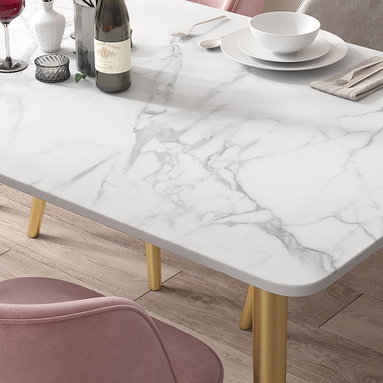 Scandinavian Sintered Stone Dining Table Set White Rectangle Home Use Dining Set Clearhalo 'Dining Room Sets' 'Dining Tables & Seating' 'dining_room_set' 'furn' 'furn_dining_room_set' 'Furniture' 'furniture_dining_room_set' 'Kitchen & Dining Furniture' 'kitchen&dining_furn' 'kitchen' 1200x1200_5ac4f1ad-81f8-4e9f-a2ef-91c84bc34385