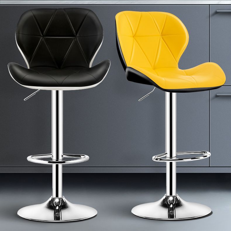 Scandinave Metal Barstool Back Back Pu Leather Meubles en finition mate pour intérieur