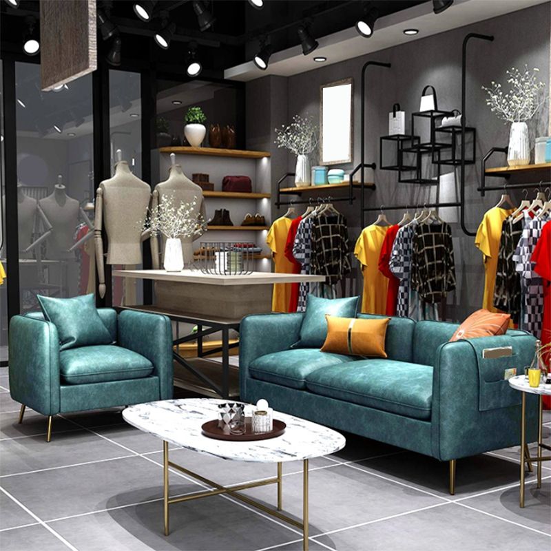 Mid-Century Modern Tuxedo Arm Sofa Faux Leather 29.92" High Seating Clearhalo 'furn' 'furn_sofas' 'Furniture' 'furniture_sofas' 'kitchen' 'kitchen_sofas' 'Living Room Furniture' 'Sofa' 'sofas' 1200x1200_5ac630e0-1cf9-4e38-9028-95a8fd40a917