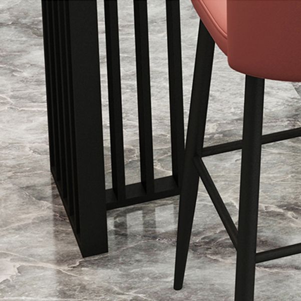Modern Marble Table with Rectangle Table Top Black Double Pedestal Table - 42" H Clearhalo 'Bar Furniture' 'Bar Tables' 'bar_tables' 'furn' 'furn_bar_tables' 'Furniture' 'furniture_bar_tables' 'Kitchen & Dining Furniture' 1200x1200_5ac8ba72-d88e-41d8-b5dc-c4b056eea066