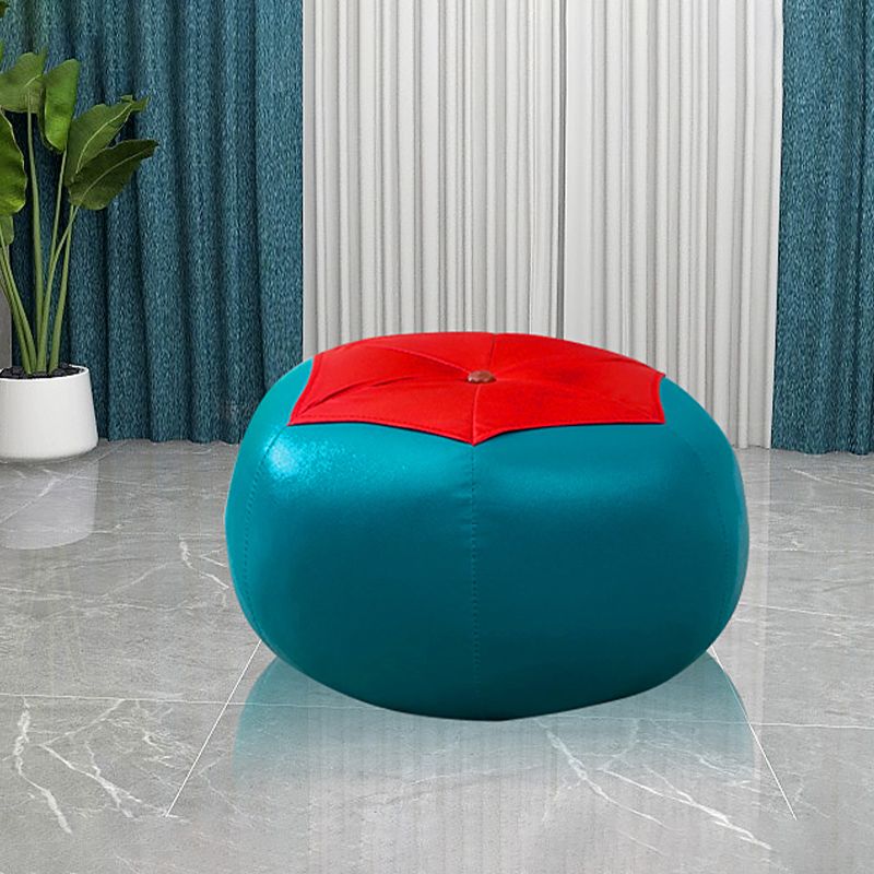 Pouf contemporaneo pouf finto in pelle imbottita ottomana