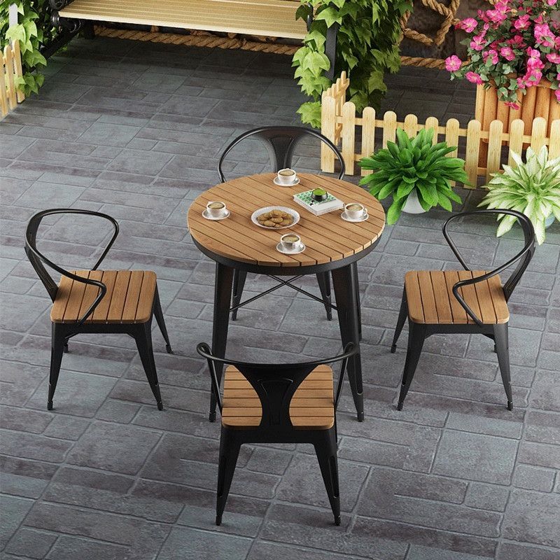 Modern 1/2/3/4/5 Pieces Dining Set Wood Dining Table for Courtyard Balcony Clearhalo 'Dining Room Sets' 'Dining Tables & Seating' 'dining_room_set' 'furn' 'furn_dining_room_set' 'Furniture' 'Kitchen & Dining Furniture' 1200x1200_5ac9d1c5-edb1-457d-8d12-aa9687975021