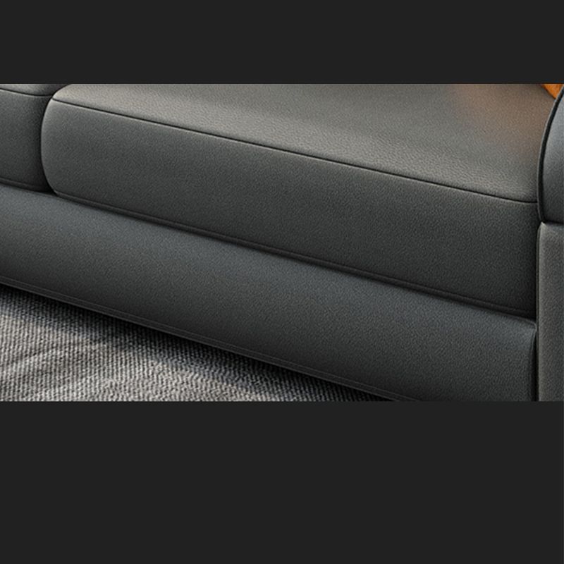 Modern Fabric Sectional Sofa 33.46"High Sloped Arms Sectionals with Storage, Grey Clearhalo 'furn' 'furn_sectionals' 'Furniture' 'furniture_sectionals' 'kitchen' 'kitchen_sectionals' 'Living Room Furniture' 'Sectionals' 1200x1200_5acab095-ff40-4302-ae4c-b56f3ca604fe