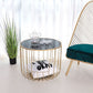 Contemporary Round Top Cocktail Table with Frame Base in Iron Clearhalo 'Coffee & Accent Tables' 'Coffee Tables' 'coffee_tables' 'furn' 'furn_coffee_tables' 'Furniture' 'Living Room Furniture' 1200x1200_5acb4afe-9497-48a6-bc7d-702d1652e553