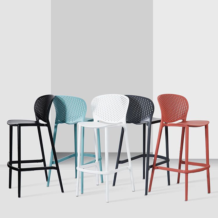 Contemporary Bar-stool Plastic Counter Bar Stool with Plastic Legs for Home Clearhalo 'Bar Furniture' 'Bar Stools' 'bar_stools' 'furn' 'furn_bar_stools' 'Furniture' 'furniture_bar_stools' 'Kitchen & Dining Furniture' 1200x1200_5acb4c56-397d-4e33-93db-97d0203e4f96