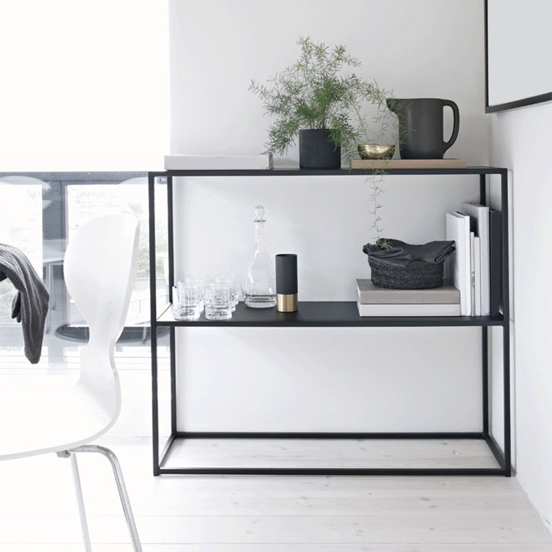 Iron Modern Console Table 9.84" W Frame Base Accent Table for Hall