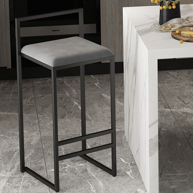 Contemporary Matte Finish Velvet Bar Stool Jewelry Shop Footrest Stool Clearhalo 'Bar Furniture' 'Bar Stools' 'bar_stools' 'Furniture' 'furniture_bar_stools' 'Kitchen & Dining Furniture' 1200x1200_5ace26b7-a0a4-4a2e-97ad-72f3a7ce71a3