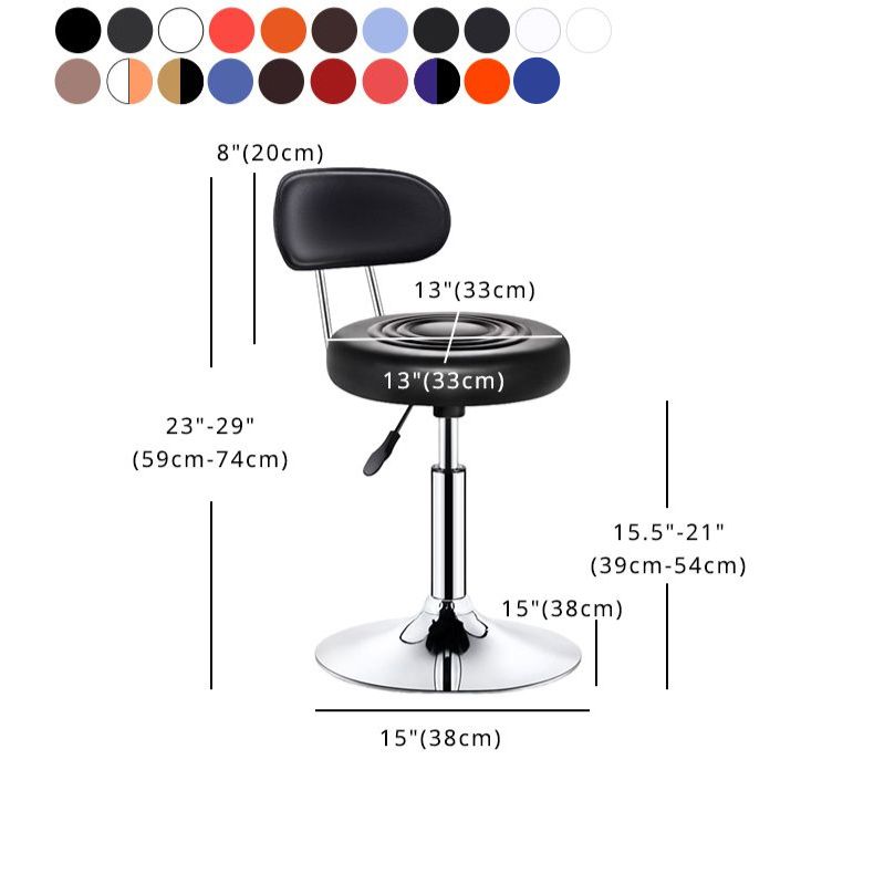 Modern Liftable Rotatable Counter Stool Steel Beauty Shop Bar Stool with Leather Cushion Clearhalo 'Bar Furniture' 'Bar Stools' 'bar_stools' 'furn' 'furn_bar_stools' 'furniture_bar_stools' 'Kitchen & Dining Furniture' 'kitchen&dining_furn' 'kitchen' 'kitchen_furn' Furniture' 1200x1200_5ace42e5-8ae5-4a38-9713-58f0d2295a7b