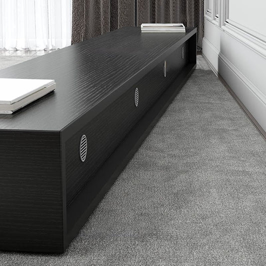 Console multimediale in finto legno moderno console TV di gestione dei cavi neri