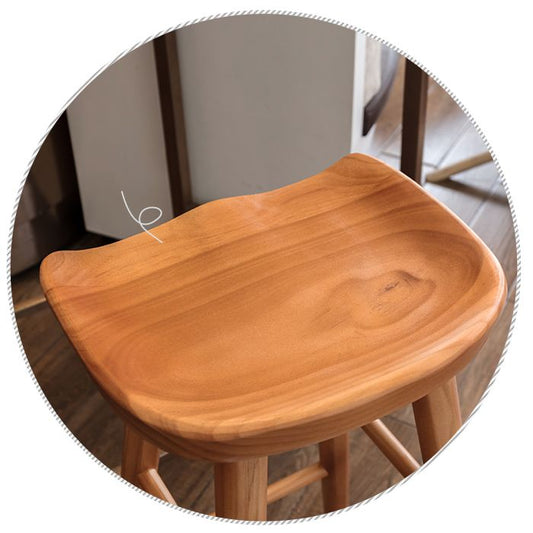 Modern Footrest Counter Chair Saddle Seat Solid Wood Bar Stool in Coffee Shop Clearhalo 'Bar Furniture' 'Bar Stools' 'bar_stools' 'furn' 'furn_bar_stools' 'Furniture' 'Kitchen & Dining Furniture' 1200x1200_5acf05ad-c2ba-42d8-bcb6-c45a58567b54