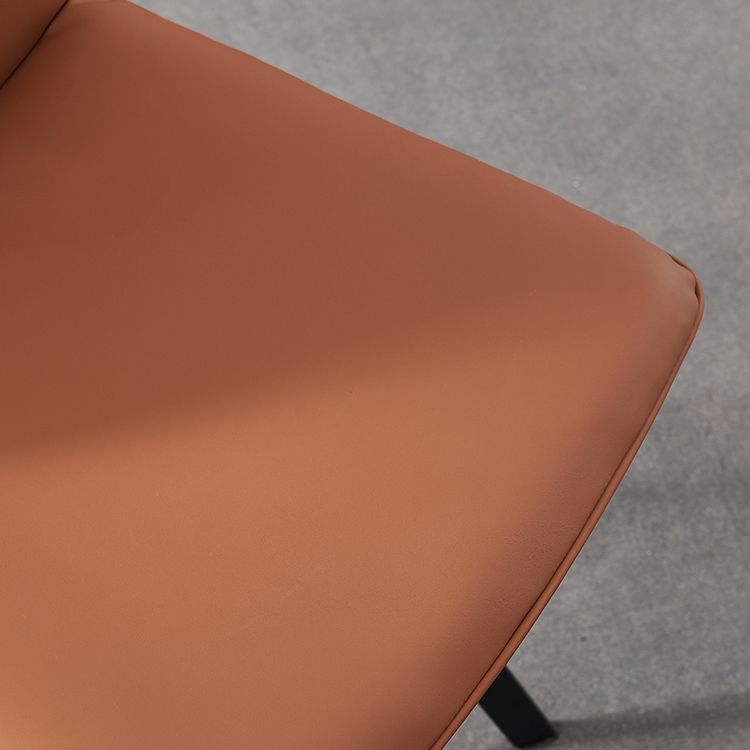 Leather Dining Side Chair Industrial Design Armless Solid Back Chairs